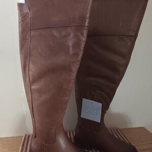 Franco Sarto Cognac Haleen Wide Calf Boots Size 6M